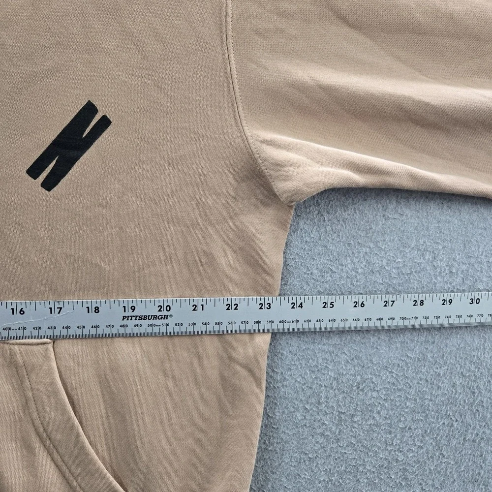 Jordan Men Hoodie L Tan Embroidered Flight MVP Fleece Jumpman Logo Pullover
